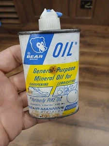 1964 Old Oval NOS Vintage BEAR 3 Oz General Oil Can - Handy Household Oiler Tin - Picture 1 of 6