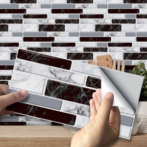 27pcs Self Adhesive Brick Tile 3D Sticker Kitchen Bathroom Wall Sticker Kit - Picture 1 of 12