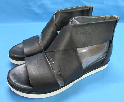 SANDALIAS BUSSOLA Potsdam Perla NEGRAS Cuero Caricia PLATAFORMA Cremallera Trasera 37/US 6.5 Foto 1 de 4