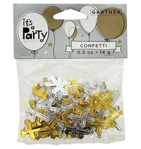 Gold Silver Cross Holy Communion Christening Funeral Table Confetti Decorations - Picture 1 of 4