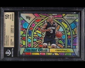 2021 PANINI PRIZM DRAFT PICKS STAINED GLASS CHRIS PAUL #12 BGS 10 PRISTINE