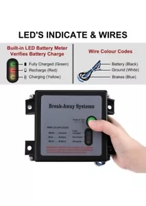 #1052. 12V Universal Trailer Brake Controller Trailer Breakaway Kit - Picture 1 of 3