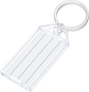 Uniclife 20 Pieces Key Tags 2 Inch Plastic Key Chain Tags with Ruled Blank Paper - Picture 1 of 12