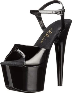 Ellie Shoes Mujer 709-julieta Plataforma Tacón Alto Stripper Poste Sandalia, Negro NUEVO - Imagen 1 de 8
