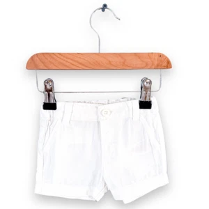 Baby Girls White 100% Cotton Adjustable Waist Summer Shorts Age 0-3 months - Picture 1 of 3