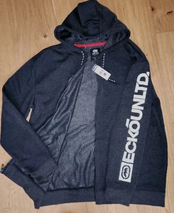NWT $64 Ecko Unltd 3XL Full Zip Hooded Sweatshirt (29x32) Charcoal Heather - Picture 1 of 5