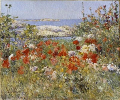 Celia Thaxter’s Garden American Impressionist Art Print by Childe Hassam 1890 - Image 1 of 2