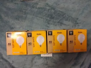 4 Westpointe 40 Watt G30 Soft White Bulbs (Globe) - Picture 1 of 2