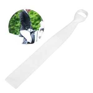 White Cotton Equestrian Necktie Stock Tie Unisex Male Female Horse Ridin HG5 - Picture 1 of 10