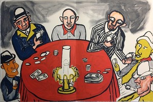 Alexander Calder, Six Card Players from Derriere le Miroir, Lithograph