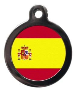 Pet ID tag Spanish Flag Picture design Flag of Spain - Picture 1 of 2