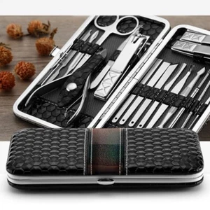 18PCS Manicure / Pedicure Set Nail Clippers Cleaner Cuticle Grooming Kit Case - Picture 1 of 5