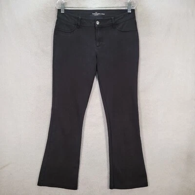 Vtg Y2K Faded Glory Black Stretch Knit Bootcut Comfy Trouser Women Pants Size 10 - Image 1 of 4