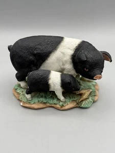 Estatuilla Homco vintage de cerdo y lechón 1482 decoración de granja de campo - Imagen 1 de 7