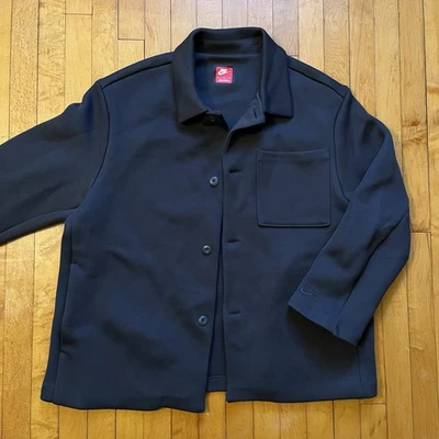 Nike Mens Size M Sportswear Tech Fleece Re-Imagined Jacket Shacket Grey Cotton - Image 1 of 4