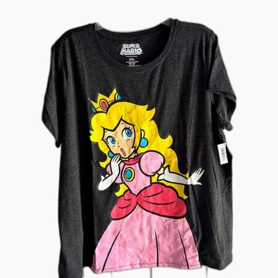 Camiseta Nintendo Super Mario Para Hombre Negra Talla XXL Princesa Melocotones #F Foto 1 de 4