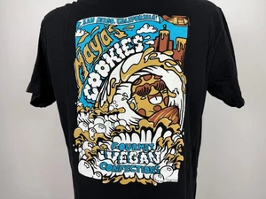 Vegan Shirt Large Mayas' Cookies San Diego Dessert Surfer Black American Apparel - Picture 1 of 14