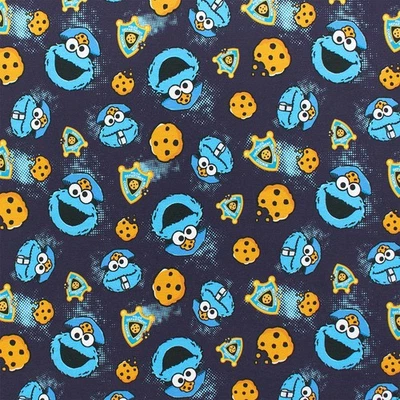 Jersey Stoff Sesamstraße, Krümelmonster, dunkelblau (Meterware ab 0,50) - Bild 1 von 4