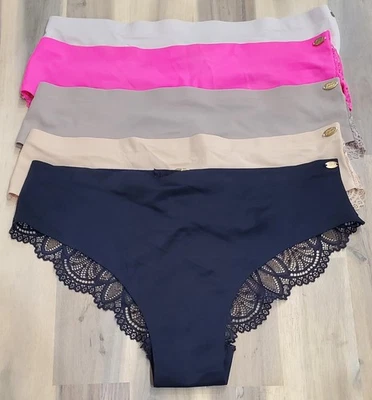 Betsey Johnson Women's 5-Pack Cheeky Lace Back Sexy Panties Size Medium - Image 1 of 4