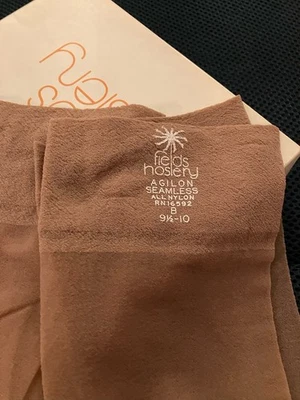 Fields Hosiery 100% Nylon Stockings 2 Pair “Agilon” Seamless Harmony B” 9.5-10 - Image 1 of 4