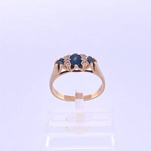 Stunning 9ct Yellow Gold Dress Ring Featuring Sapphires and Diamonds - Picture 1 of 17