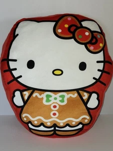 Hello Kitty Gingerbread Kitten Red Soft Travel Cloud Pillow Christmas HolidayNew - Picture 1 of 11