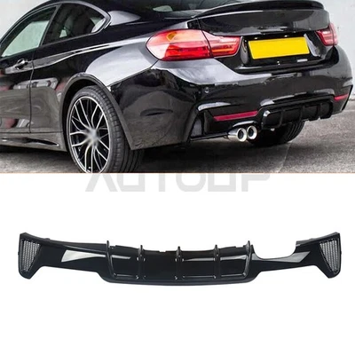Fits 2014-2020 BMW 428i 430i 435i F32 M Sport Rear Bumper Diffuser Gloss Black Foto 1 de 4