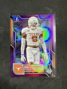 2025 Bowman Chrome University #112 Malik Muhammad Fuchsia Refractor #/225 Texas - Bild 1 von 2