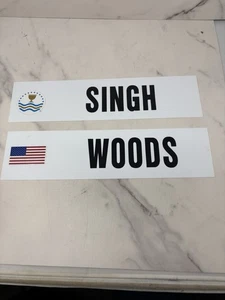 Signos de nombre del tablero de puntuación de la Copa del Presidente 2000 VJ Singh y Tiger Woods - Imagen 1 de 4