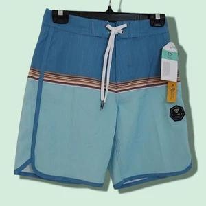 NEU Vissla Dredges Boardshorts Surf Gr. 27 Upcycle Stretch blau Retro Colorblock - Bild 1 von 9