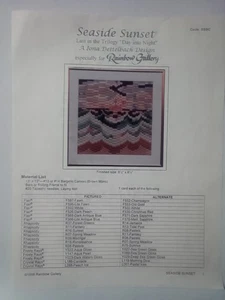 Vintage Seaside Sunset Needlepoint Cross-stitch From Rainbow Gallery - Picture 1 of 5