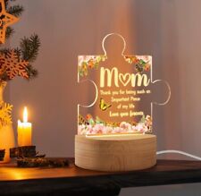 Mothers Day Gift from Daughter/Son, Mothers Day Puzzle Piece Sign with LED Light