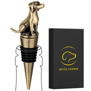 Pet Labrador Retriever Wine Stopper Animals Wine Gifts Set for Men Dog Lovers - Picture 1 of 17