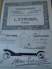 LABOURDETTE automobile + parfum LT PIVER  publicit&#233; papier ILLUSTRATION 1914 col