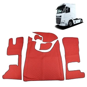 Alfombrillas de camión lux para DAF XG XG+ cuero ecológico rojo automático cubierta de túnel rojo - Imagen 1 de 8