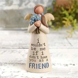 Engels Engel Herz Statuen Krippenfigur statue Skulptur Holzoptik Friend Blume - Bild 1 von 6