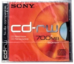 Sony CD-RW 80 - 1 x 4x - 80MIN / 700MB - Rewritable Blank CDRW Disc NEU & VERSIEGELT - Bild 1 von 6
