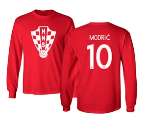 Croatia 2018 Soccer #10 Luka MODRIC World Cup Men's Long Sleeve T-Shirt - Picture 1 of 8
