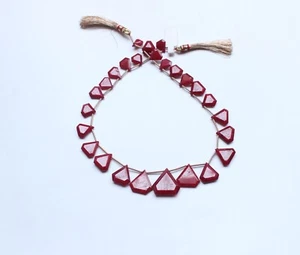Ruby Gemstone, Red Ruby Dyed Briolette's Step Cut Loose Ruby Gemstone 11.5To20MM - Picture 1 of 5