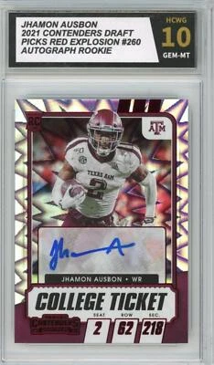 2021 Contenders Draft Picks Red Explosion Jhamon Ausbon Auto Rookie HCWG 10 - Image 1 of 2