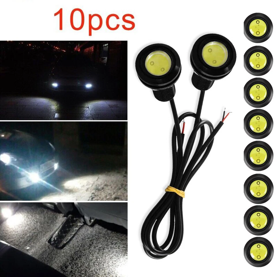 10x Lámparas Águila LED Ojo Niebla DRL Luz de Coche Diurna Respaldo Trasero 12V Blanco Foto 1 de 4