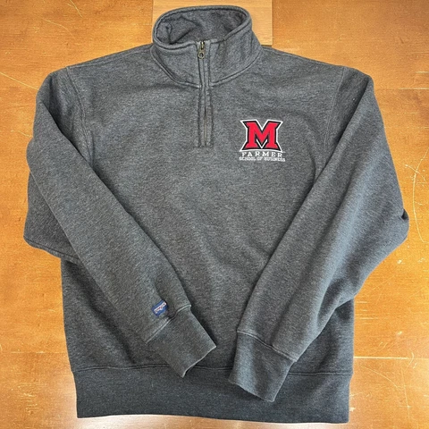 Miami RedHawks Sweatshirt Mens Small Gray 1/4 Zip Pullover Jansport Cover