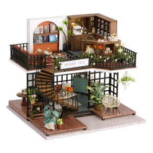 Kit de casa de muñecas de madera hágalo usted mismo con miniatura, construcción de casa casa casa de muñecas regalos - Imagen 1 de 12