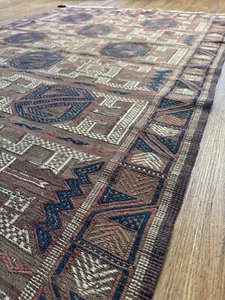 Turkish rug wool Bergama 4x6' tribal Bergamo carpet geometric antique tapestry - Picture 1 of 12