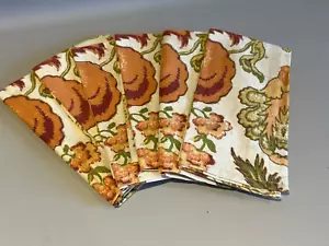Pier 1 Imports Paisley Print Beige/Orange/Green Dinner Napkins - 6 Napkins - Picture 1 of 3