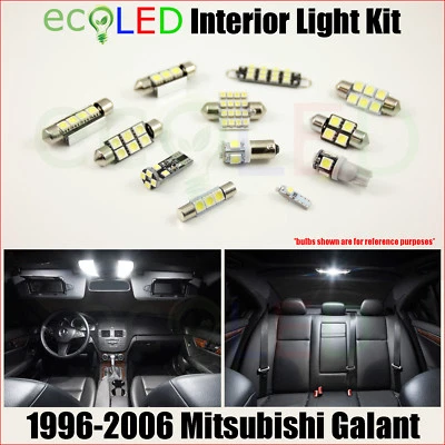 Kit de paquete de luces interiores LED BLANCAS para Mitsubishi Galant 1996-2006 4 bombillas Foto 1 de 4