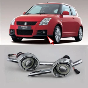 Pair Fog Lights Kit COB Angel Eye Bumper Cover Lens p For Suzuki Swift 2010-2012 - Picture 1 of 5