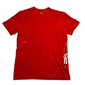 Nike Kyrie Irving T Shirt Mens Medium M Blood Orange Stretch Cotton Tee Crew - Picture 1 of 7