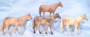4 Horse Celluloid Toys Christmas Putz Train Display Vintage #101 - Picture 1 of 4