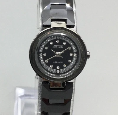 Daniel Steiger Mujer 22mm Esfera Negra Banda Cerámica 9009L Batería Nueva 7" Foto 1 de 4